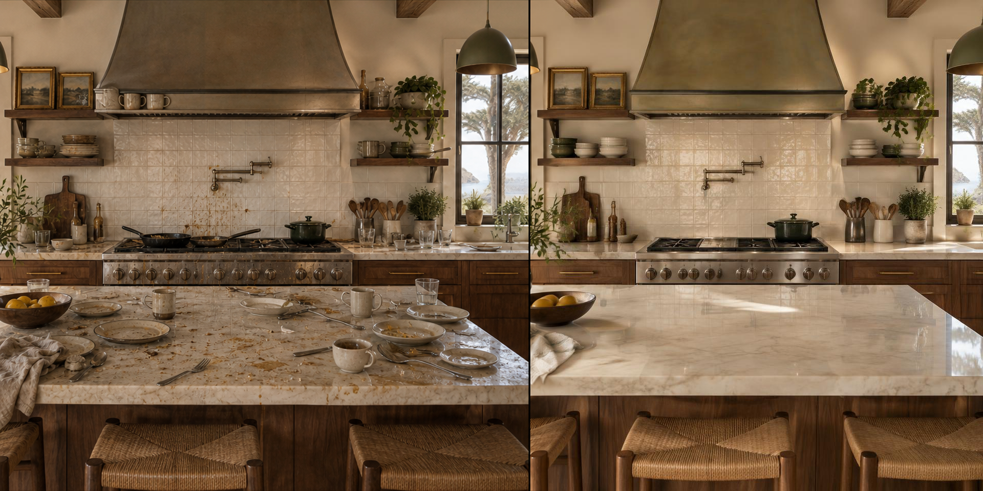 Professionally cleaned luxury kitchen