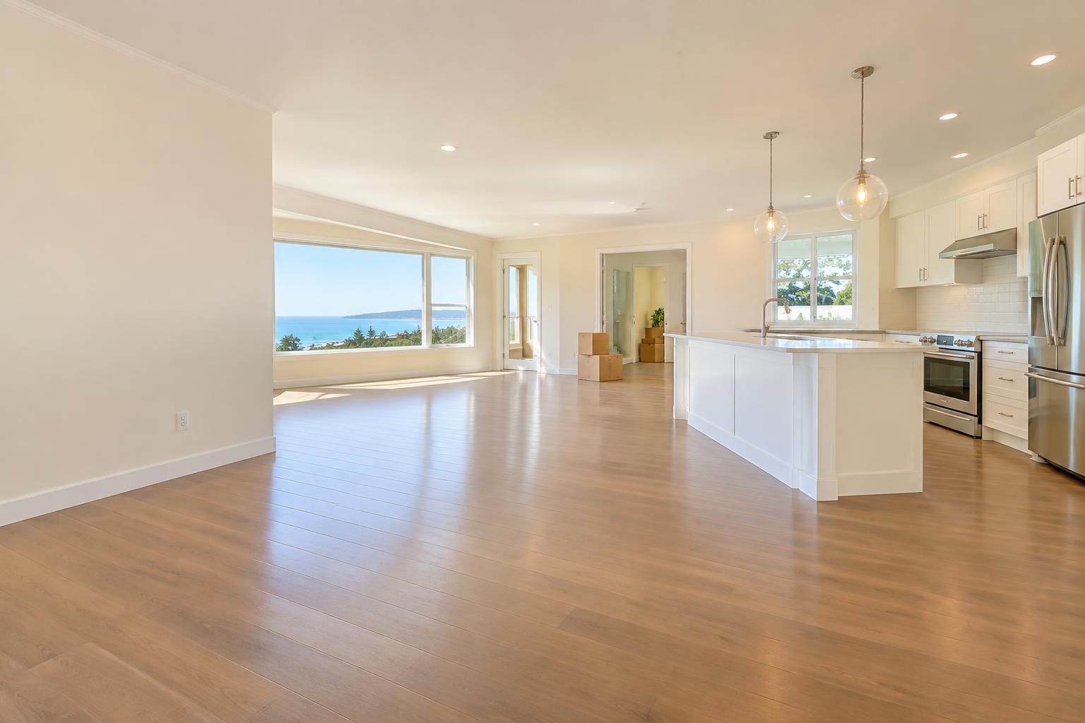 Illustrative empty Monterey apartment after a complete move-out clean
